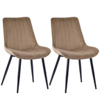 HOMAVO YZ1 Esszimmerstühle 2er-Set – Moderne Design-Stühle aus Samt oder PU-Leder mit Rückenlehne & Metallgestell für Küche, Wohn- & Arbeitsbereich