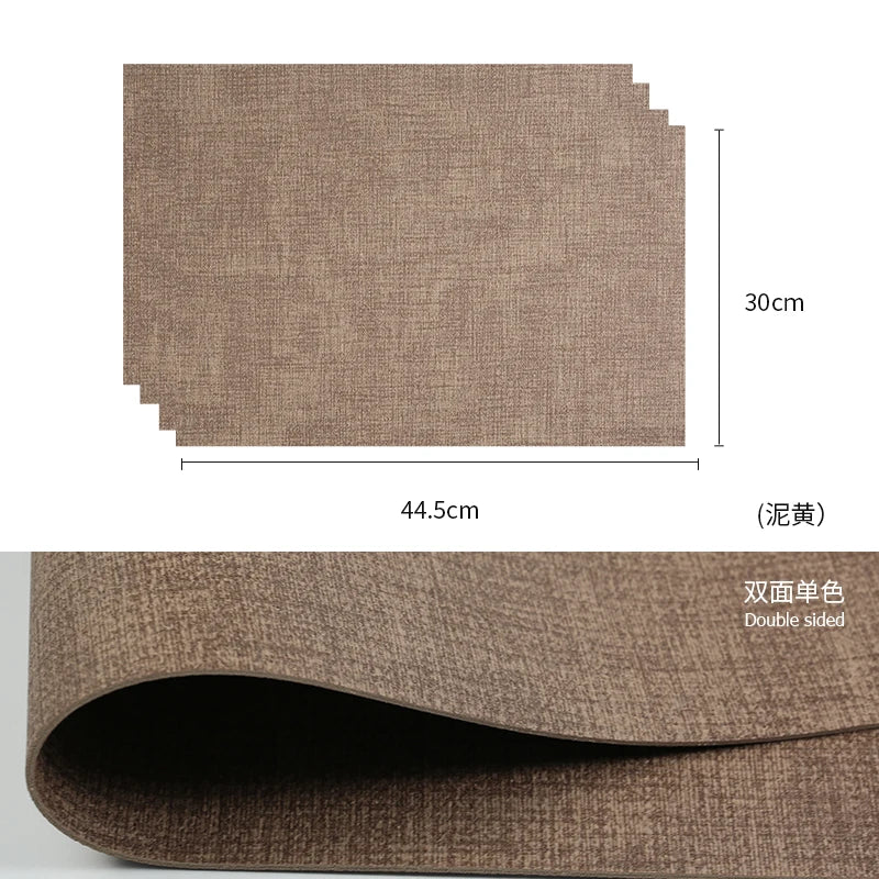 Tabletex Luxuriöse PVC-Kunstleder Tischsets in Weiß – Stoffoptik, wasserdicht & pflegeleicht im japanischen Stil (4er Set)