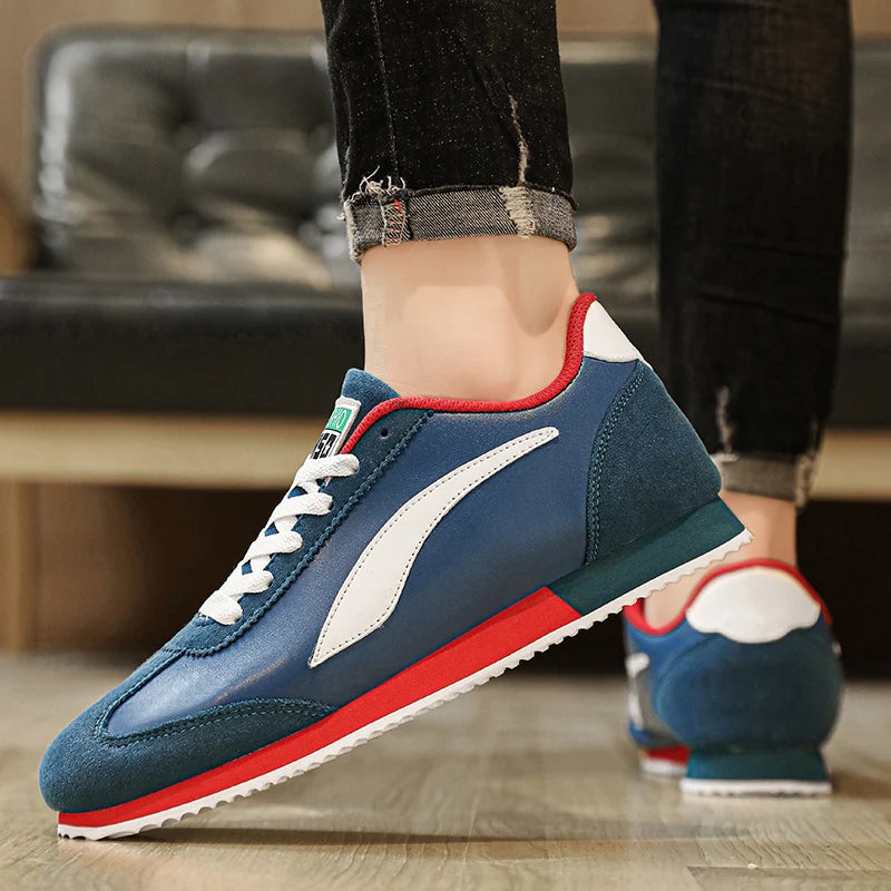 WONST Herren Sneakers – Klassische Blaue Lederschuhe, Sportlich &amp; Modisch, Laufschuhe für Training und Alltag 