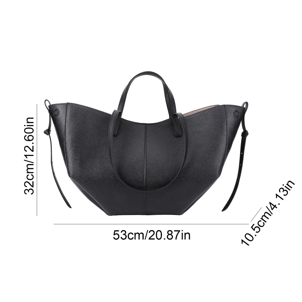 VKTECH Damen PU-Leder Underarm Bag – Große Kapazität Tote Bag mit Matching Clutch, Elegante Schultertasche für Alltag & Pendeln