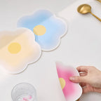 Blumenförmige Leder Untersetzer & Tischmatten – Hitzebeständig, rutschfest & dekorativ, kreative Platzsets in Farbverlauf