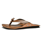 Tongs pour hommes avec dünner Sohle – Sommerliche Lederoptik Zehentrenner, légères pantoufles décontractées pour l'extérieur et les loisirs 