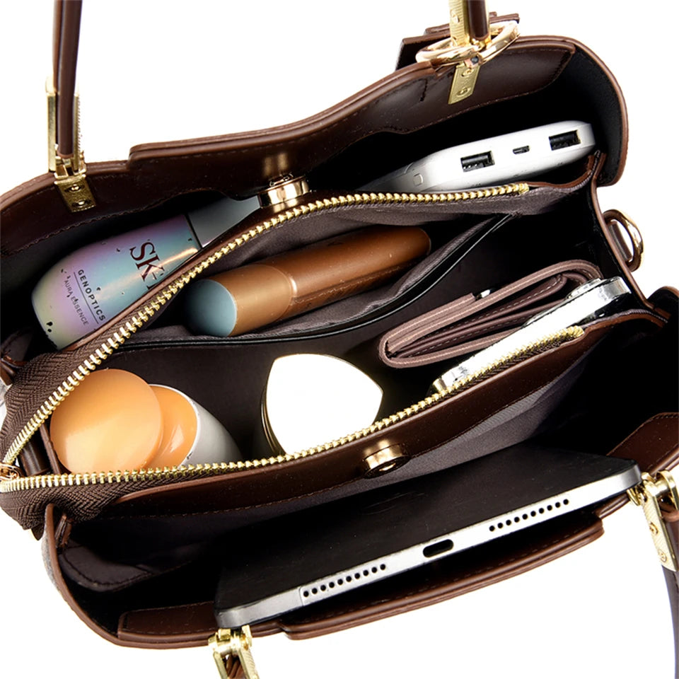 Luxus Damen Handtasche mit großem Fassungsvermögen – Weiche Schulter- & Crossbody Bag aus Mikrofaserkunstleder, elegant & vielseitig