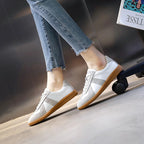 Luxus Damen Sneaker aus echtem Leder – Flache Casual Ledersneaker für Frühling & Herbst, Bequeme Freizeit- & Trainingsschuhe 2024