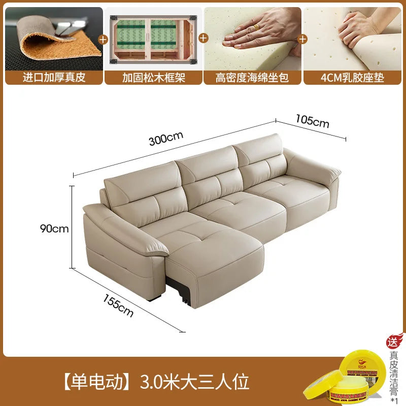 Leder Schlafsofa 2025 – Intelligentes elektrisches Sofa Bett für kleine Wohnungen, multifunktionales Faltsofa im Light-Luxury Design