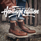 MADEN Herren Vintage Brown Split Leather Boots - Mid-Calf Motorrad- &amp; Arbeitsschuhe, High-Top Schnürstiefel für Herbst und Winter 