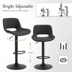 WOLTU 2er Set drehbare Barhocker – Höhenverstellbare Küchen- & Thekenstühle aus Vintage-Kunstleder mit Rückenlehne