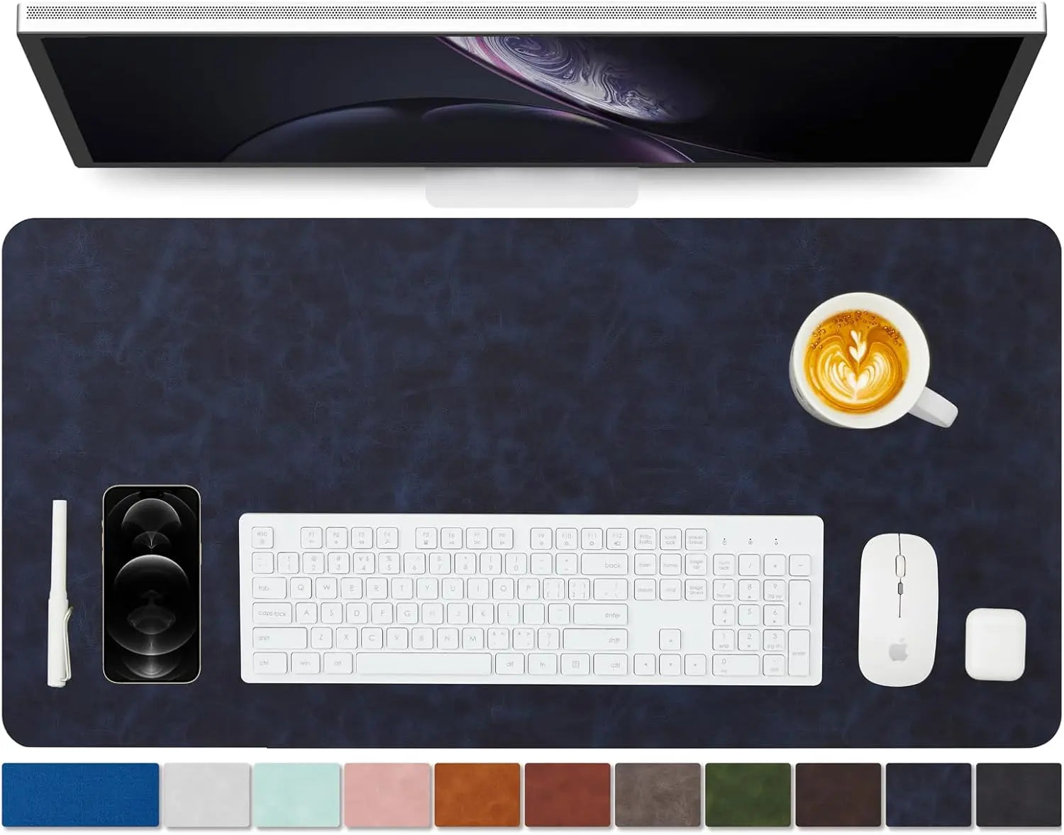 YSAGi Leder Schreibtischunterlage – Große Rutschfeste PU Desk Mat für Büro & Zuhause, Mauspad und Tastaturunterlage