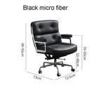 Eleganter Büro- & Lounge-Stuhl aus Echtleder – Drehbarer Office Chair mit Aluminiumgestell, Rollen & Gaslift für Büro & Arbeitszimmer