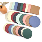 2er-Set runde Getränkeuntersetzer aus PU-Leder – Moderne, pflegeleichte Unterlagen für Kaffee, Tee & Drinks