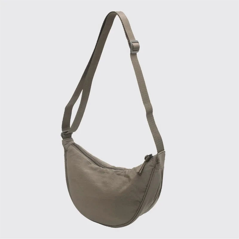 Solide Damen Nylon Schultertasche – Sac à main bandoulière en tissu polaire pour voyage et voyage 