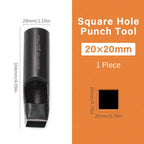 WUTA Basic Rechteck Lederstanzer – Quadratischer & Oblonger Hohlstanzer aus Carbonstahl für Gürtel, Riemen & Uhrenarmbänder