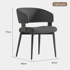 Moderne Leder-Esszimmerstühle mit umlaufender Rückenlehne – Elegante Luxus-Küchenstühle mit Stahlbeinen für Wohnzimmer, Café & Restaurant