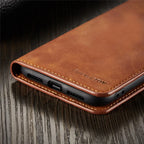 Dünne Wildleder Leder Wallet Hülle für iPhone – Slim Flip Case mit starkem Magnet & Kartenfächern für iPhone 5S bis iPhone 17 Pro Max