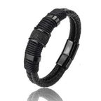 Luxus Herren Lederarmband Vintage – Mehrlagiges braunes Lederarmband mit Edelstahl & Perlen, elegantes Herrenarmband in Premium-Qualität