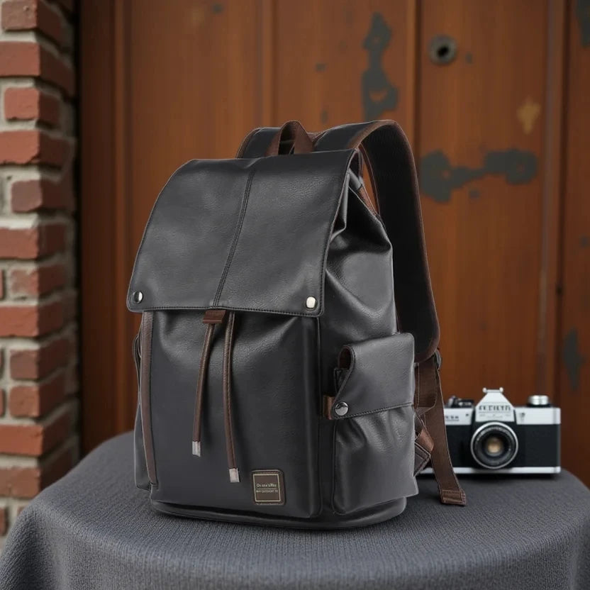 TANGHAO Herren Leder Rucksack – Vintage 15,6 Zoll Laptop Daypack, Wasserdicht & Langlebig für Reisen, Schule und Alltag