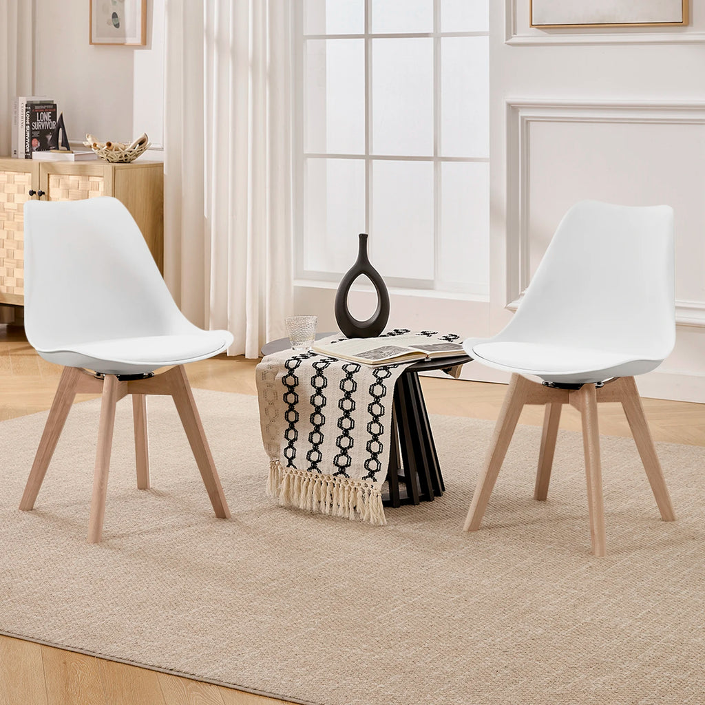 WOLTU Esszimmerstühle 4er-Set – Moderne drehbare Dining Chairs aus Kunstleder & Massivholz, gepolstert für Küche & Wohnzimmer