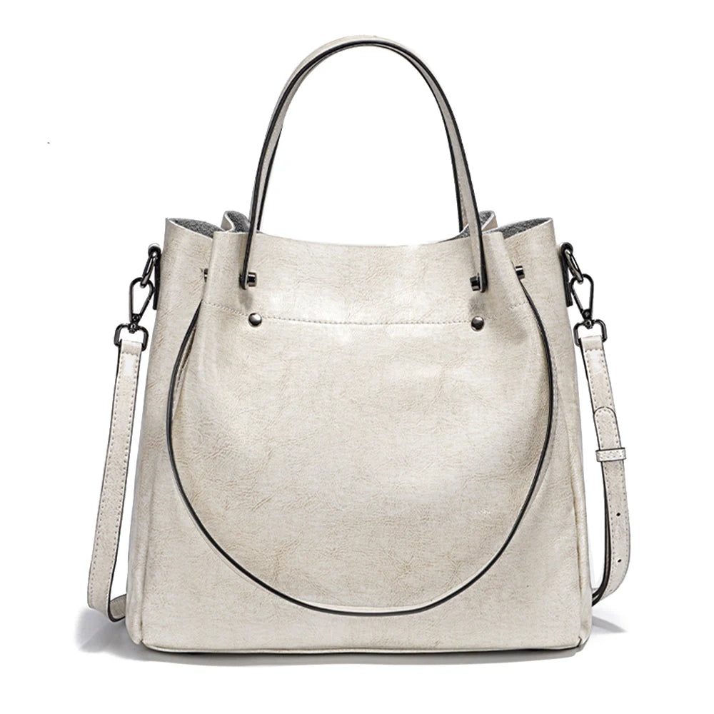 ZENCY Multifunktionale Ledertasche – Große Shopper Bag aus 100% Echtleder für Damen, Schulter- & Crossbody Tote, Rot