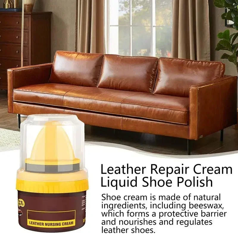 Leder Schuhpflege Creme &amp; Reparaturwachs – Glanzpolitur mit Pflegeeffekt für Schuhe, Stiefel, Taschen &amp; Auto-Innenraum (50 ml)