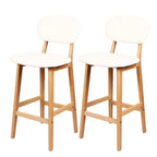 WOLTU 2er Set Barhocker aus Kunstleder &amp; Massivholz – Moderne Designer Küchenhocker en Weiß