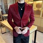 Herren Lederblazer mit Krokodilprägung – Slim Fit Business-Casual Jacke aus hochwertigem Kunstleder für Herbst & Winter (M–4XL)