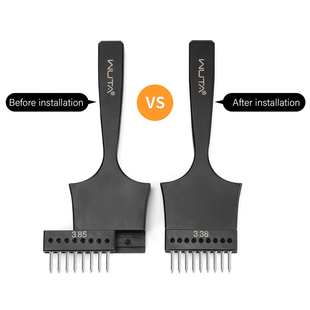 WUTA Multifunktionaler Leder Lochstanzer – Austauschbares Stich- & Lochwerkzeug mit Rund-, Diamant-, Oliven- & French-Style Köpfen