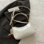 Retro PU-Leder Schultertasche für Damen – Modische Unterarmtasche in Einfarbig, Leichte Handbag