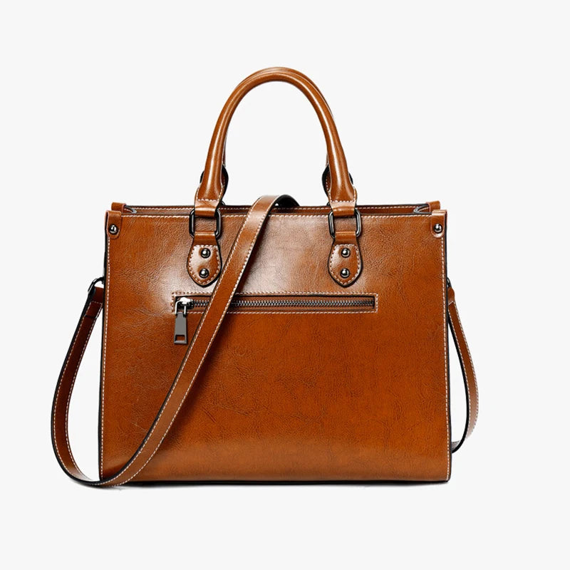 Damen Handtasche aus echtem Leder – Vielseitige Tote Bag & Crossbody Tasche aus Rindsleder für Büro, Shopping & Alltag