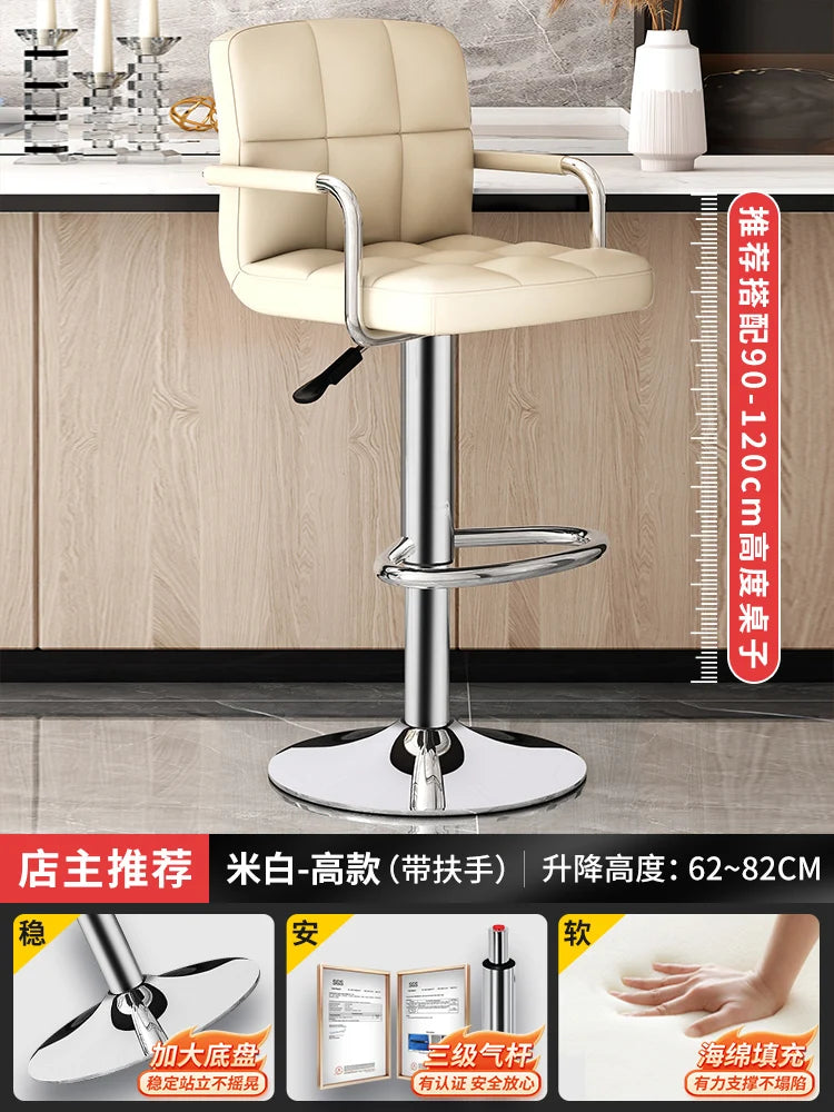 Designer Leder Barhocker in Schwarz – Moderner minimalistischer Barstuhl, ergonomisch & komfortabel für Bar, Schlafzimmer und Gewerbe