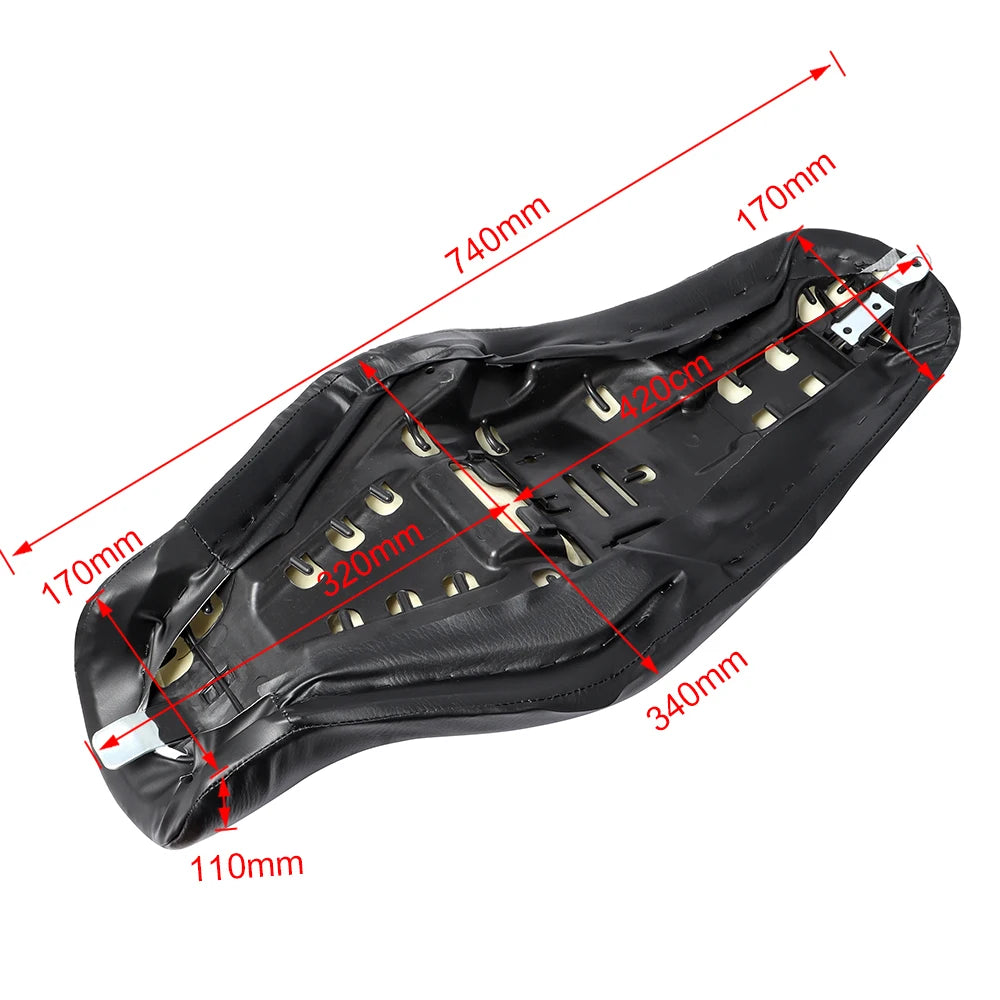 Motorrad Two-Up Sitzbank aus schwarzem Leder – Fahrer- & Beifahrersitz für Sportster XL883 & XL1200