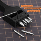 WUTA Austauschbare Brogue Lederlochstanze aus Edelstahl – Blumen- & Rundloch-Punch für Schuhe, Gürtel & Uhrenarmbänder