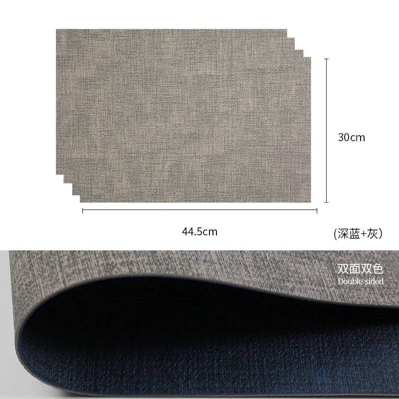 Tabletex Luxuriöse PVC-Kunstleder Tischsets in Weiß – Stoffoptik, wasserdicht & pflegeleicht im japanischen Stil (4er Set)