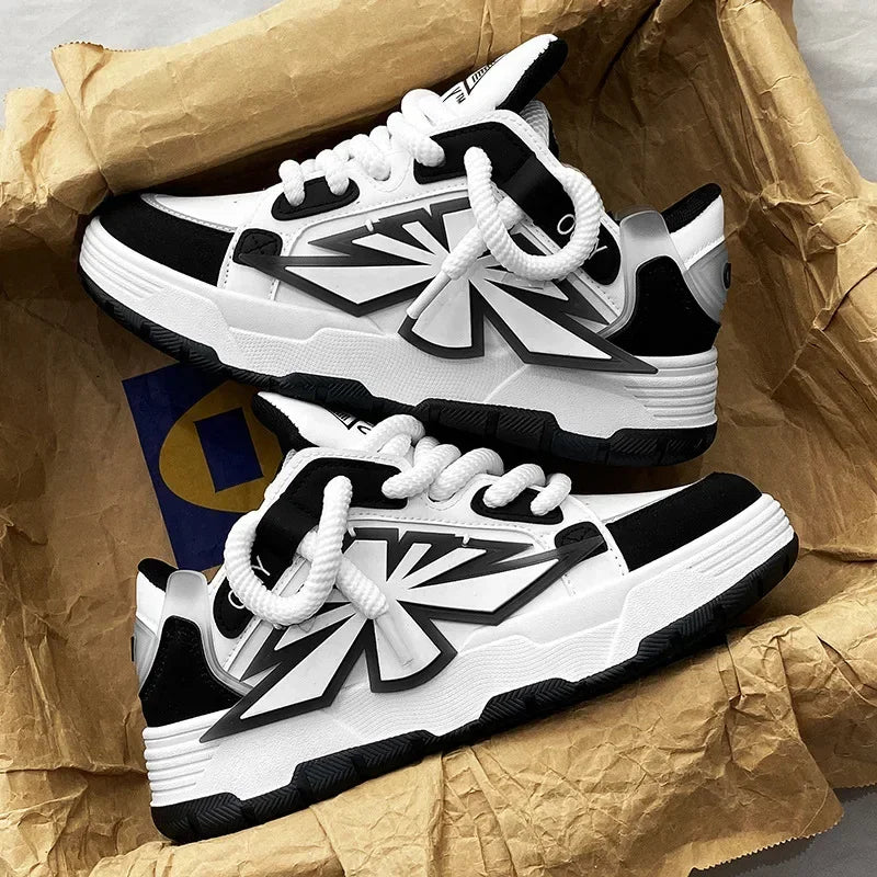 Akexiya Herren Sneaker – Designer Casual Sportschuhe aus PU-Leder, Plattform-Sneaker, Skater-Style, atmungsaktiv & komfortabel