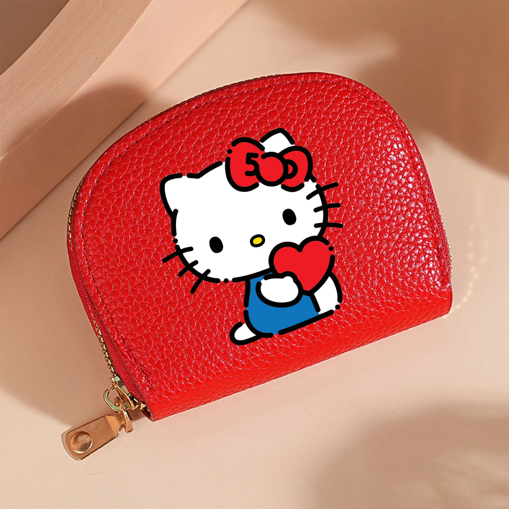 MINISO Sanrio Damen Wallet Set – PU-Leder Geldbörse mit Reißverschluss &amp; Schlüsselanhänger im Cute Design
