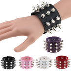 Punk Rock Nietenarmband aus Leder – Gothic Cuff Bracelet für Damen & Herren, Unisex Armband für Alltag, Karneval, Valentinstag & Halloween