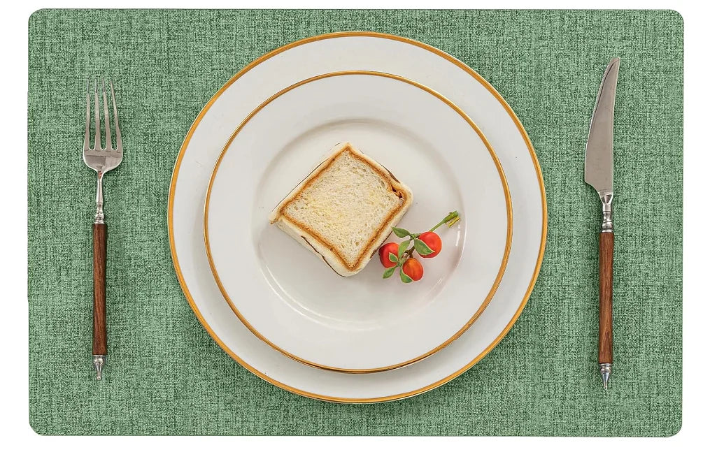 Beidseitige Kunstleder Tischsets – Hitzebeständige, wasserdichte & rutschfeste Platzmatten für Küche & Esszimmer (quadratisch)