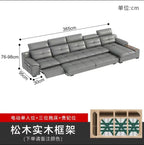 Modernes italienisches Leder Sofa mit Stauraum & elektrischer Funktion – Platzsparendes Kombinationssofa für kleine Wohnungen, elektrisch verstellbar