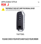 Premium Autoschlüssel Hülle aus Zinklegierung & Leder (7 Tasten) für Kia – Key Case Cover für Sportage 2024, Niro Hybrid, Sorento MQ4, EV6 GT-Line & K8 V6