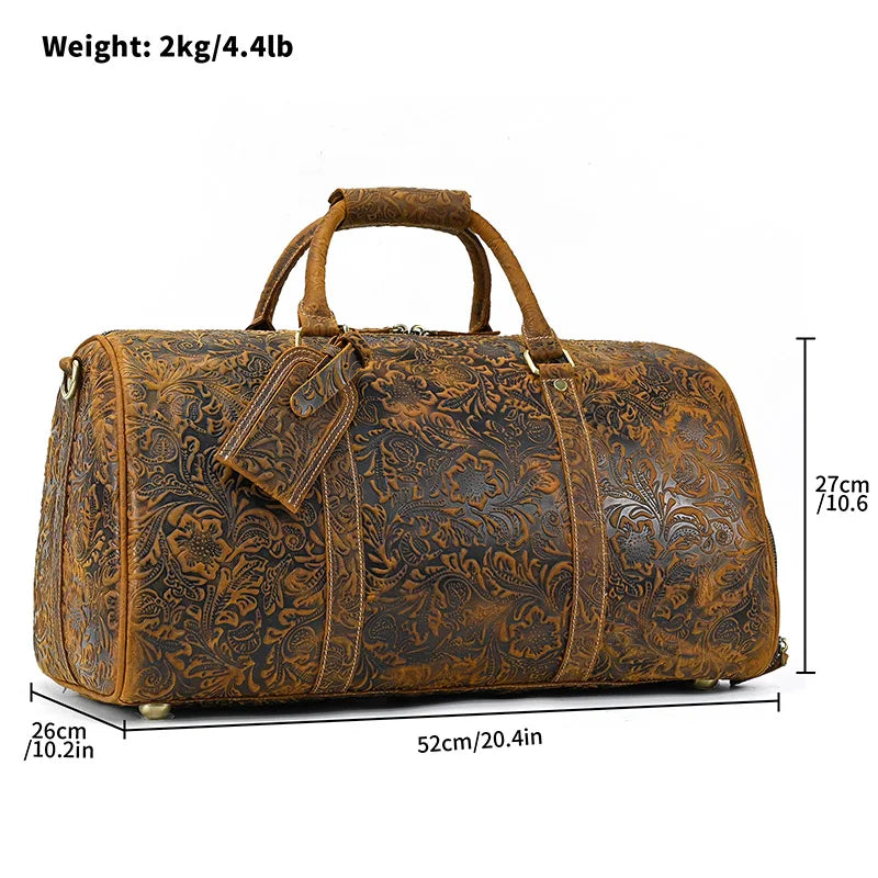 Newsbirds Leder Reisetasche für Herren – Große Vintage Duffle Bag aus echtem Rindsleder mit separatem Schuhfach
