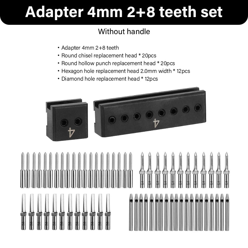 WUTA Modulares Adapter- & Schlagkopf-System für Lederwerkzeuge – Austauschbare Loch- & Stichaufsätze aus Edelstahl