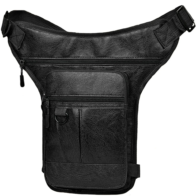 Multifunktionale Herren Bein- & Hüfttasche aus PU-Leder – Outdoor Sporttasche als Waist-, Crossbody- & Leg Bag für Wandern & Alltag