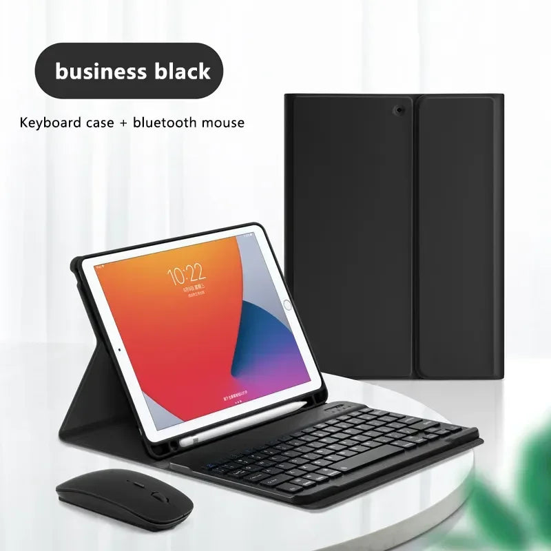 Bunte Bluetooth Tastatur Hülle für iPad 10.2, iPad 7/8/9/10, iPad Pro 11, iPad Air 4 & 5, iPad mini 5 & 6 – Magnetisches Leder Stand Case mit Keyboard