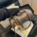 Moods Boutique Damen Zylinder-Schultertasche – Multifunktionale Luxus-Handtasche 2024 mit Anhänger 