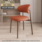 Italienischer Polster-Esszimmerstuhl aus Leder – Moderner Küchenstuhl mit Rückenlehne, High-Density Schaum &amp; stabilem Eisenrahmen im nordischen Design