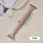 Schmales Lederarmband für Apple Watch – Slim Leather Strap 38–45 mm für Series 3–10, SE & Ultra | Elegantes Wristband aus Leder