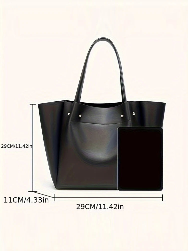 Große Damen Pleated Tote Bag 2024 – PU-Leder Schultertasche mit Falten-Design, tragbare Handtasche für Alltag & Shopping