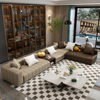 Luxus Lounge Sofa aus Echtleder im nordischen Stil – Kompaktes Designer-Ecksofa mit High-Rebound-Polsterung für modernes Wohnen