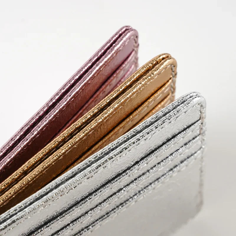 Damen Slim Kartenetui aus PU-Leder – Ultraleichter Kartenhalter für Kreditkarten & Münzen | Dünne Wallet im Casual-Stil