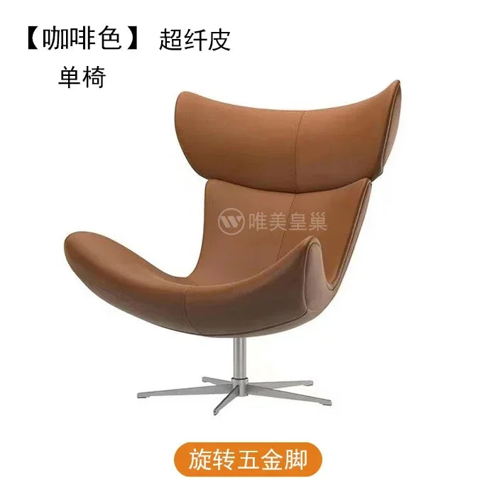 Ergonomischer Designer-Ledersessel im nordischen Stil – Moderner Relax- & Wohnzimmerstuhl mit Komfortschaum für stilvolles Wohnen