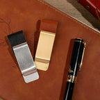 Edelstahl Leder Stiftclip – Porte-stylo pratique et support pour journaux, bureaux et écoles (1–6 pièces) 